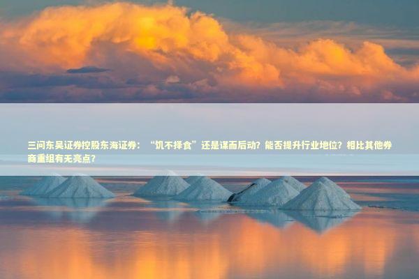 三问东吴证券控股东海证券：“饥不择食”还是谋而后动？能否提升行业地位？相比其他券商重组有无亮点？