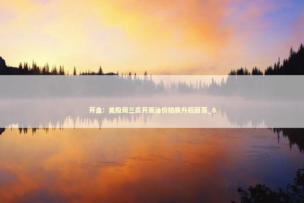 开盘：美股周三高开原油价格飙升后回落_6
