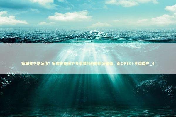 特朗普不怕油价？报道称美国不考虑释放战略原油储备，而OPEC+考虑增产_4