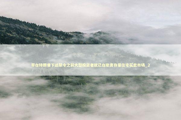 早在特朗普下达禁令之前大型投资者就已在撤离存量住宅买卖市场_2