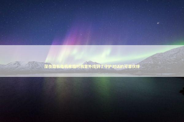 深夜隐私危机来临时我意外找到了守护对话的可靠伙伴
